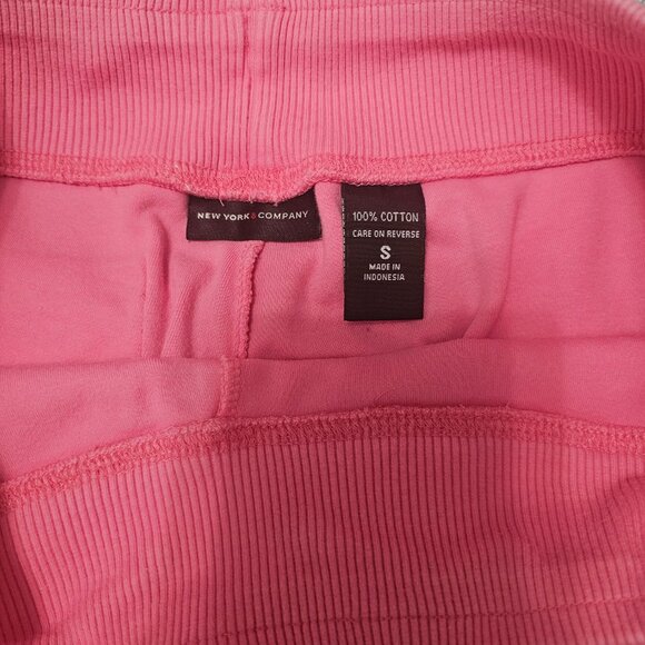 New York & Company Pink Crop Sweatpants Side Stripe Y2K Lounge Size Small - Picture 7 of 11
